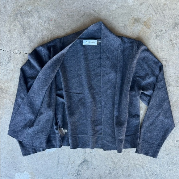 Calvin Klein Grey Cropped Cardigan - Picture 5 of 6